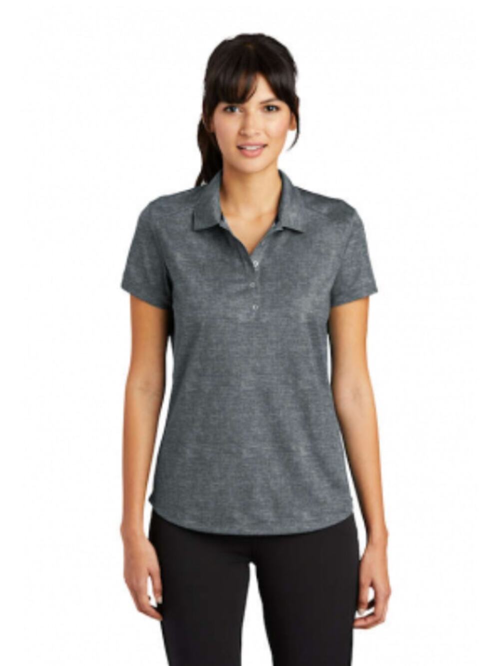 Nike Golf Polo Shirt Womens XL Black‎ Dri-FIT Crosshatch Short Sleeve Athletic